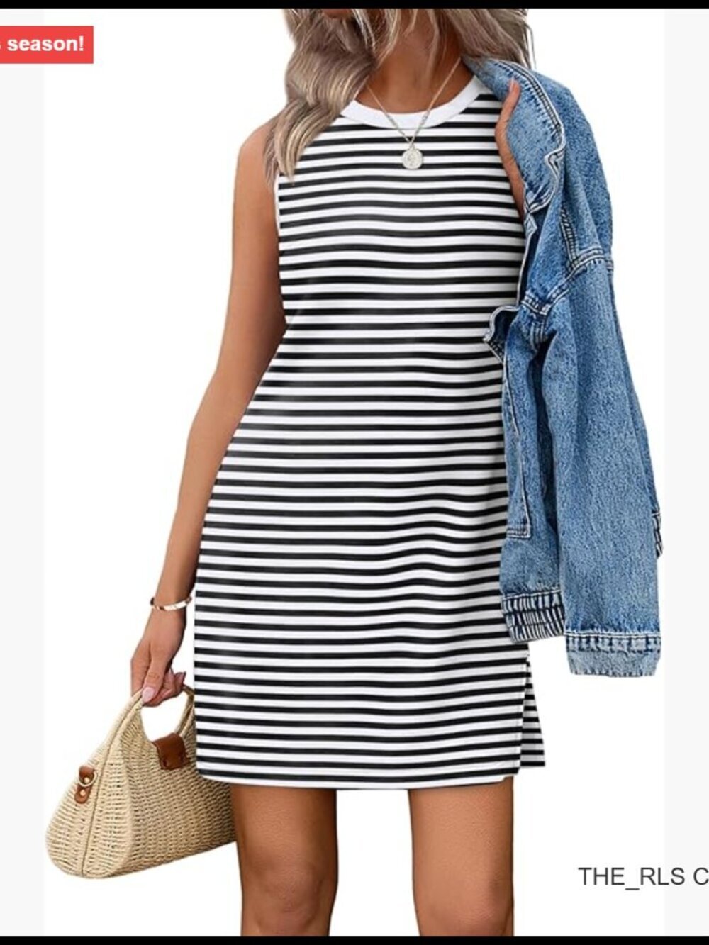 Crewneck Sleeveless Tank Dress Casual Boho Summer Spring